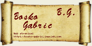 Boško Gabrić vizit kartica